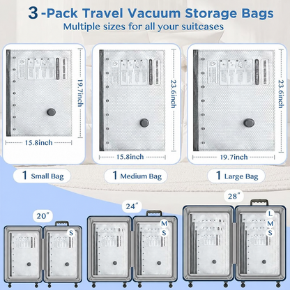 🎁Cordless Travel Vacuum Storage Compression Bag Set